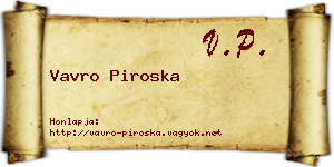 Vavro Piroska névjegykártya
